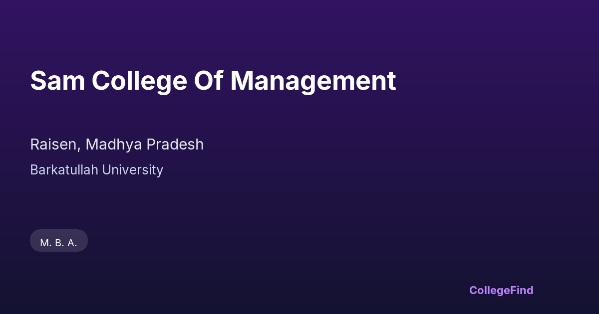 sam college of management