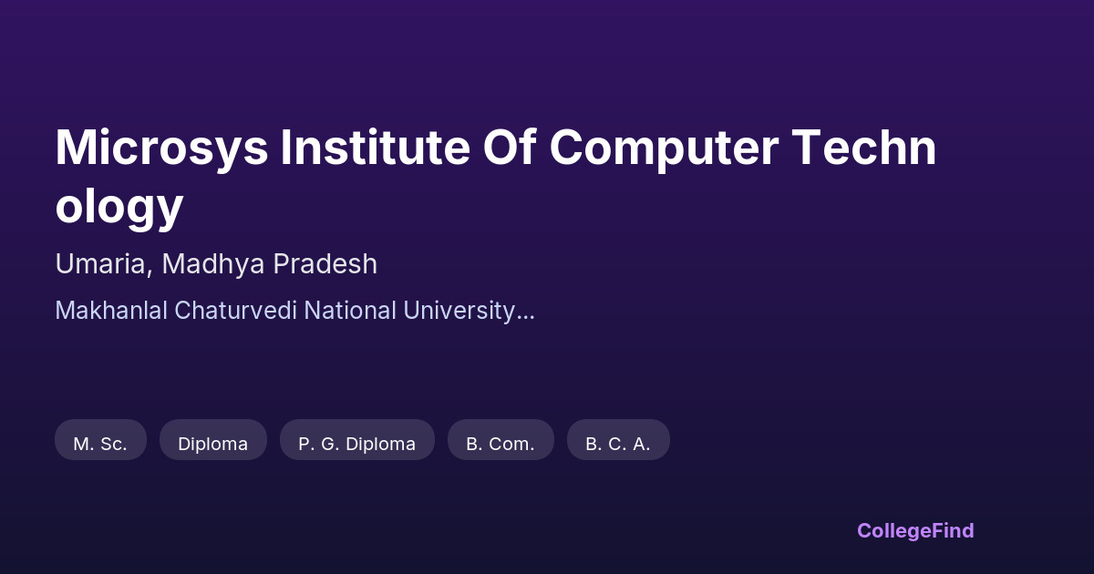 microsys institute of computer technology