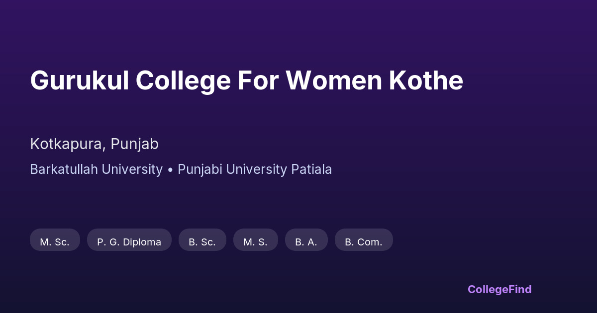 gurukul college for women kothe