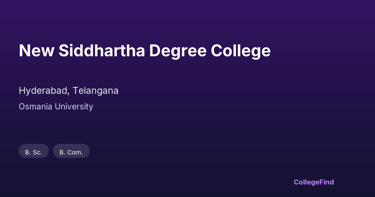 new siddhartha degree college