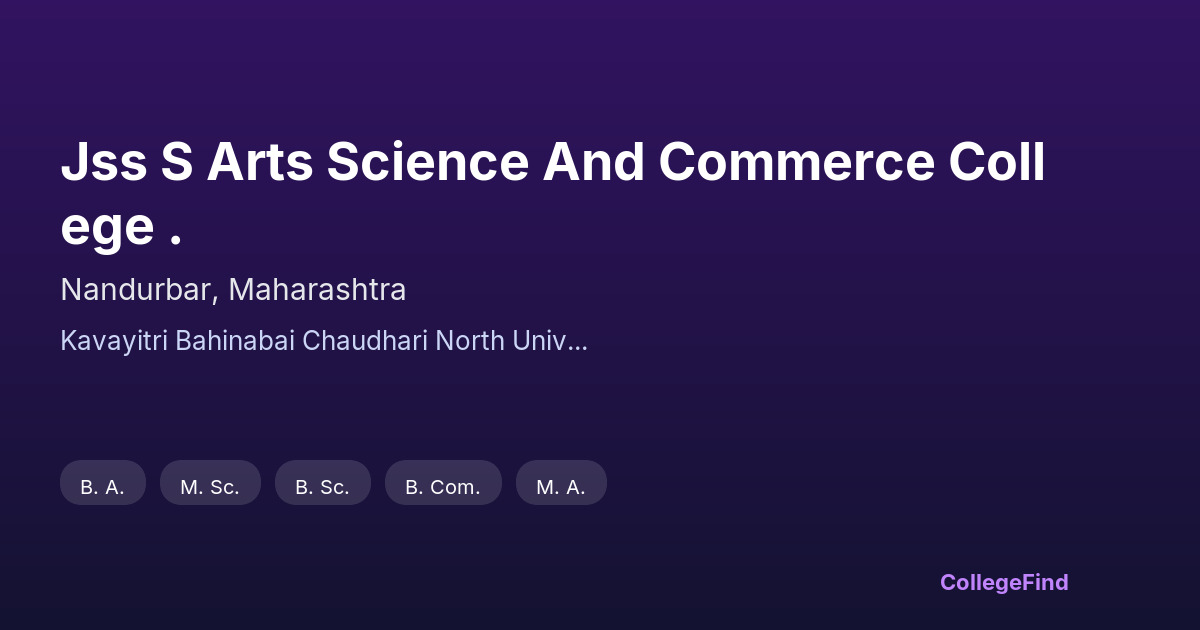 jss s arts science and commerce college .
