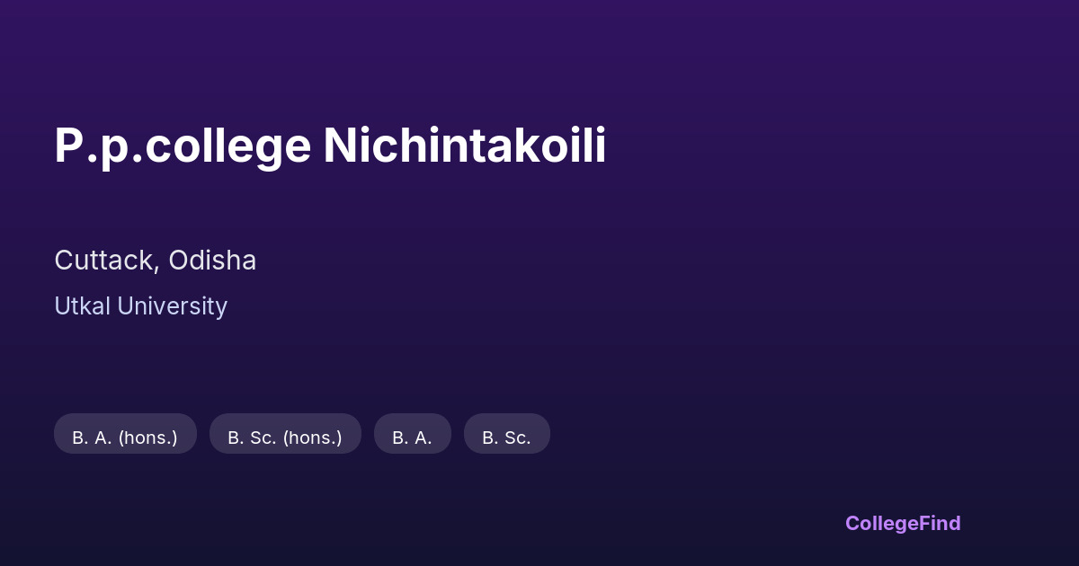 p.p.college nichintakoili