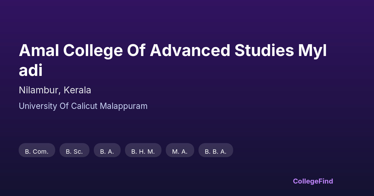 amal college of advanced studies myladi