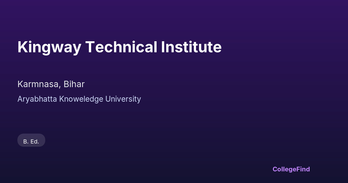 kingway technical institute
