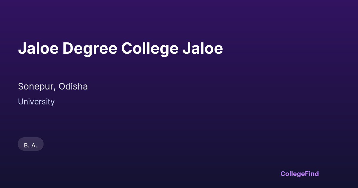 jaloe degree college jaloe