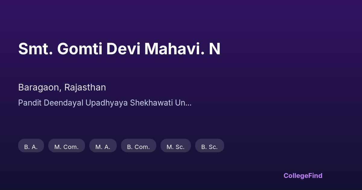 smt. gomti devi mahavi. n