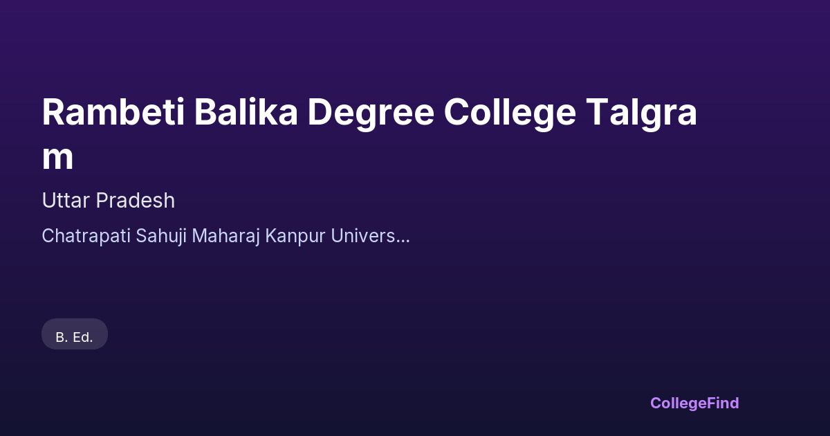 rambeti balika degree college talgram