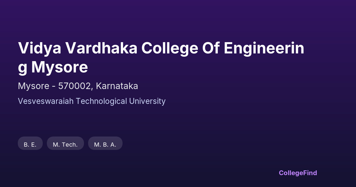 vidya vardhaka college of engineering mysore