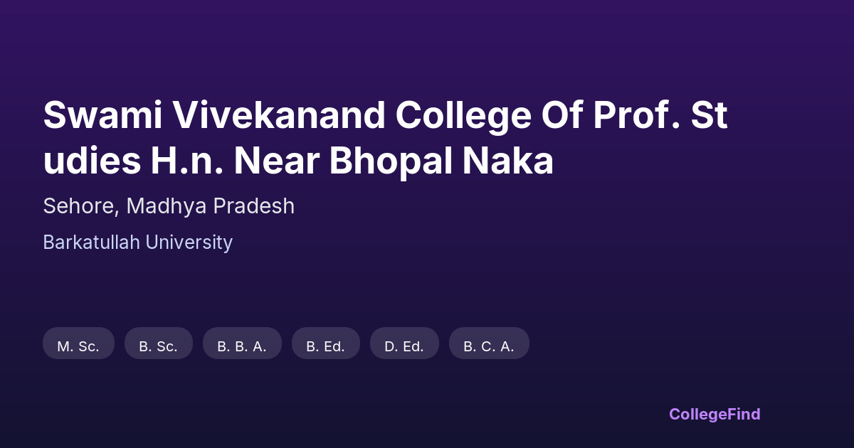 swami vivekanand college of prof. studies h.n. near bhopal naka