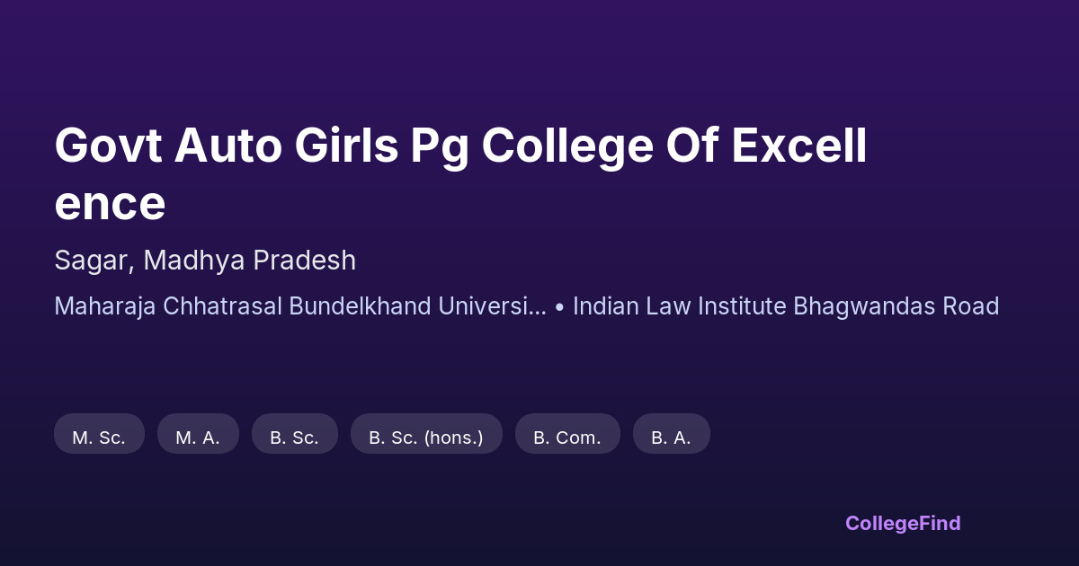 govt auto girls pg college of excellence