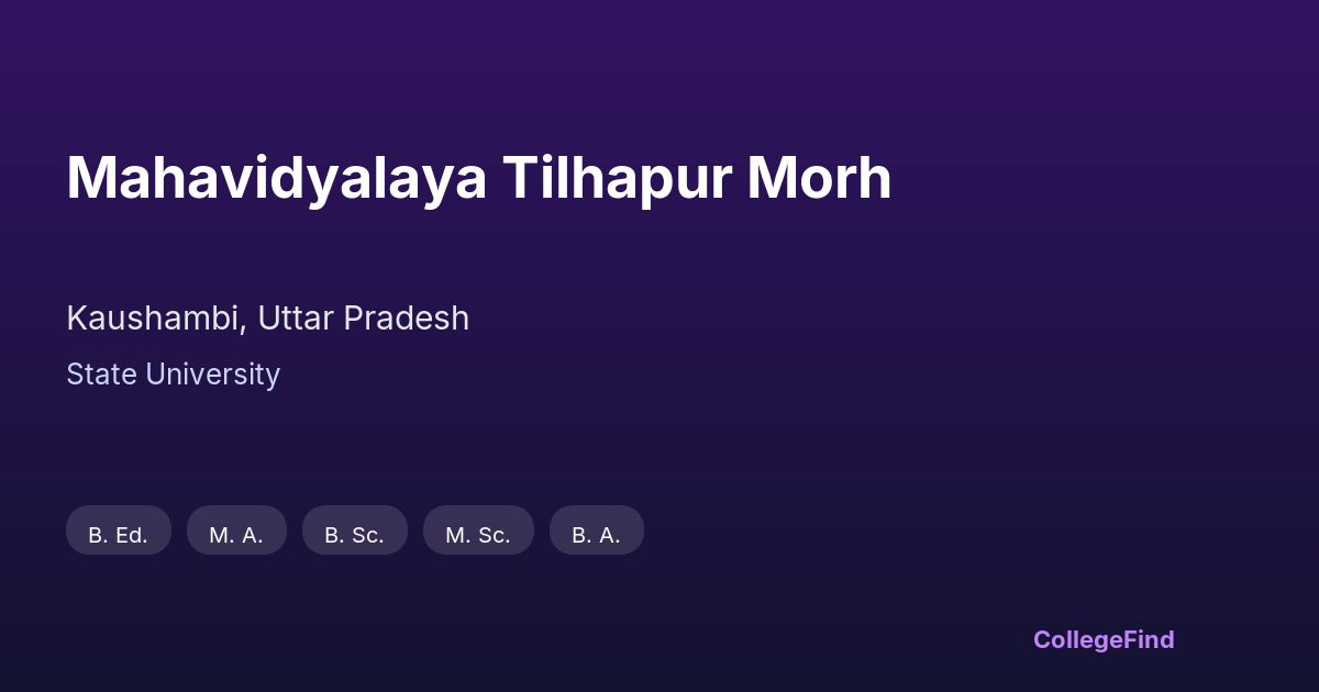 mahavidyalaya tilhapur morh