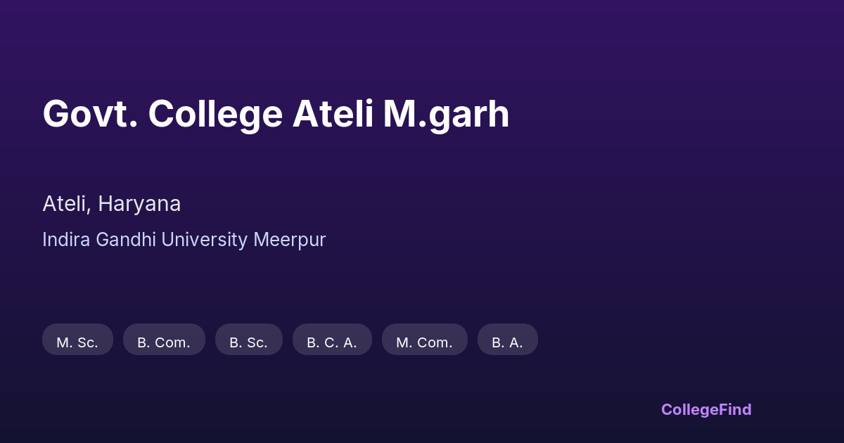 govt. college ateli m.garh