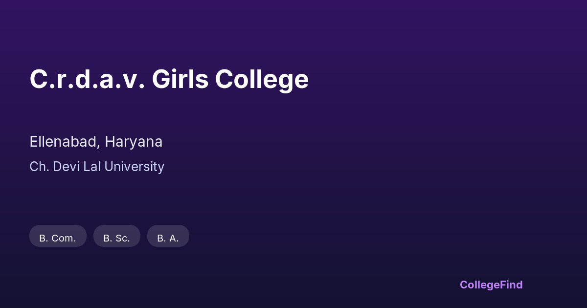 c.r.d.a.v. girls college