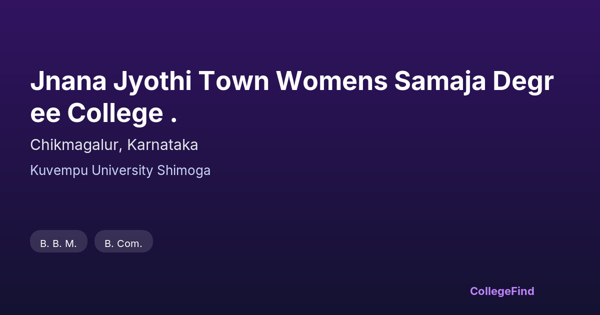 jnana jyothi town womens samaja degree college .
