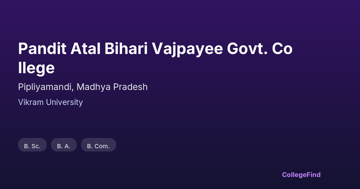 pandit atal bihari vajpayee govt. college