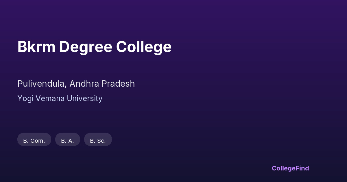 bkrm degree college