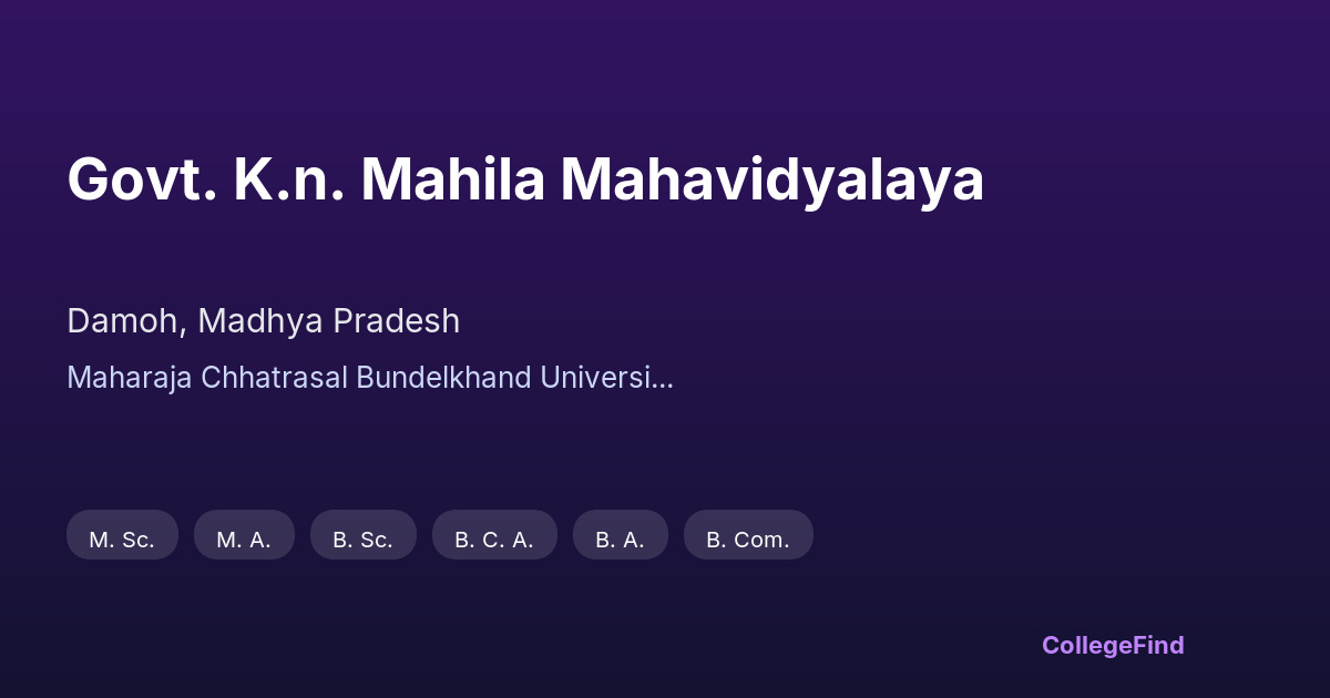 govt. k.n. mahila mahavidyalaya