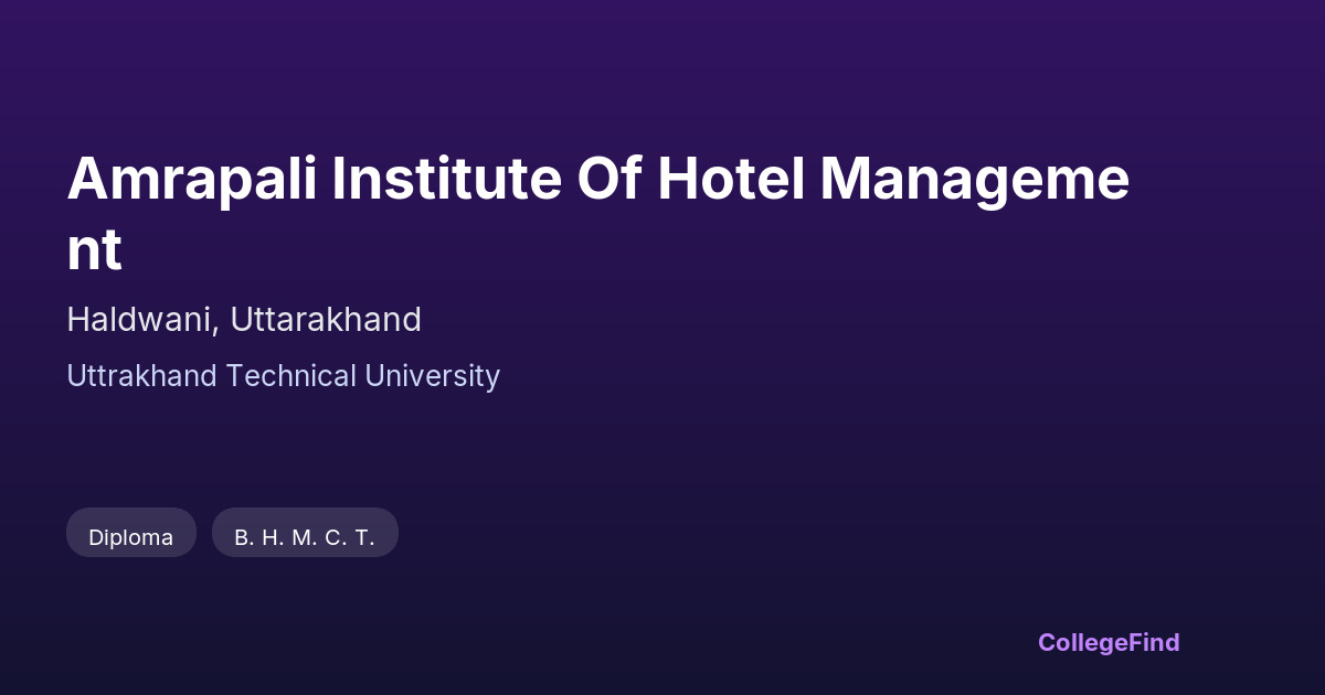 amrapali institute of hotel management