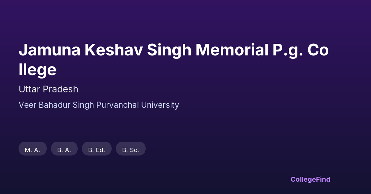 jamuna keshav singh memorial p.g. college