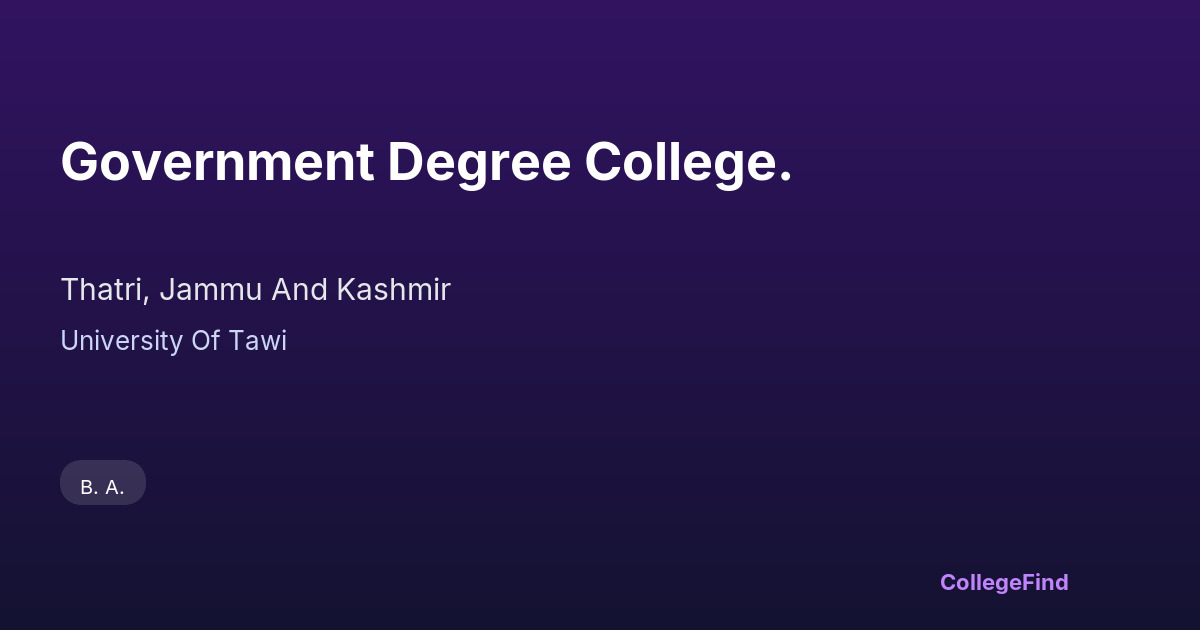 government degree college.