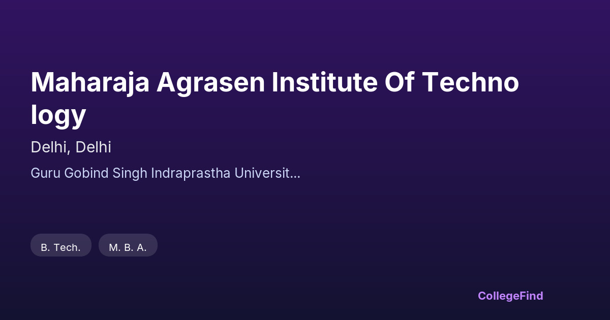 maharaja agrasen institute of technology