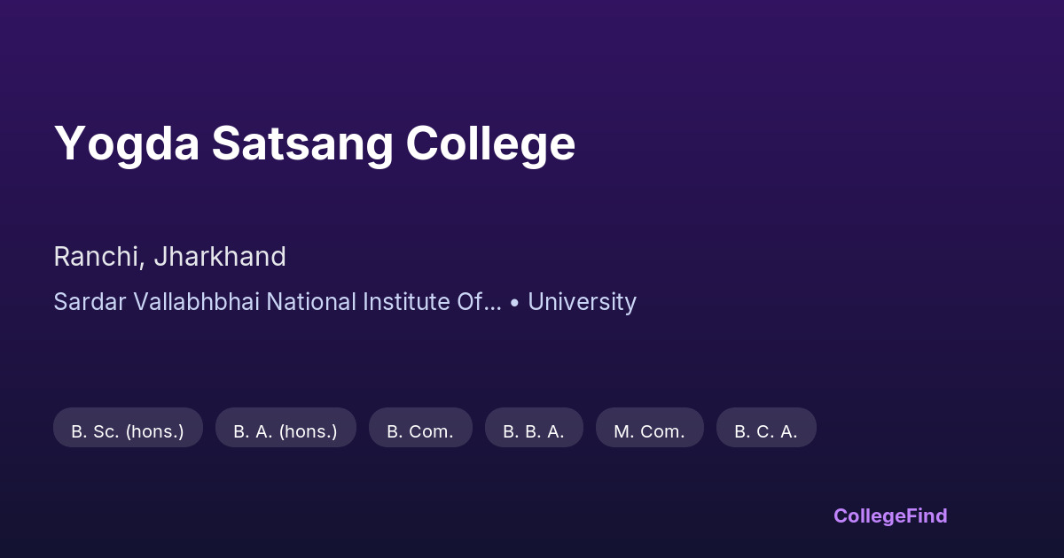 yogda satsang college