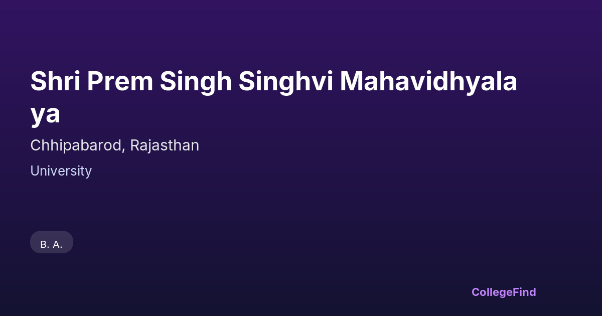shri prem singh singhvi mahavidhyalaya