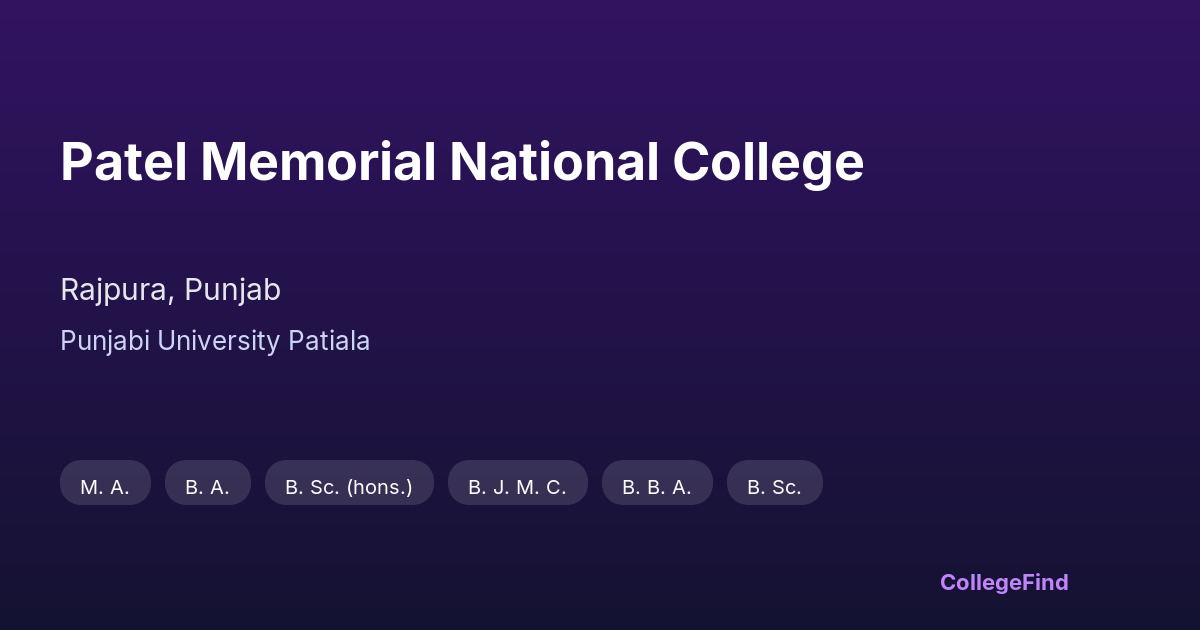 patel memorial national college