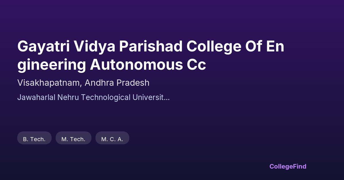 gayatri vidya parishad college of engineering autonomous cc