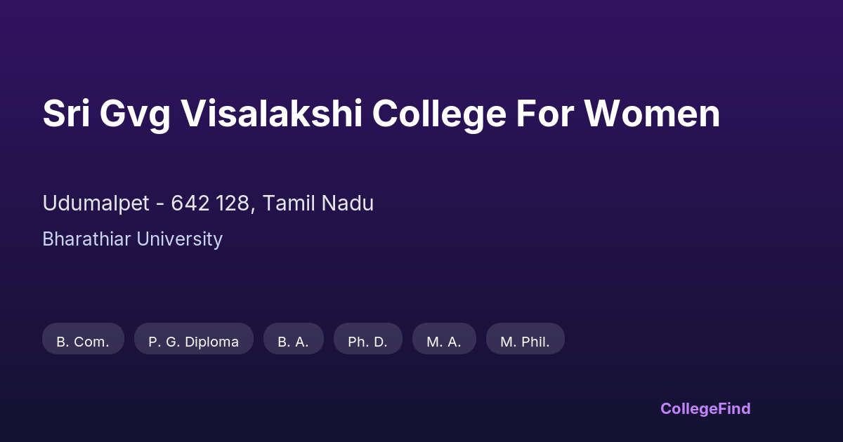 sri gvg visalakshi college for women