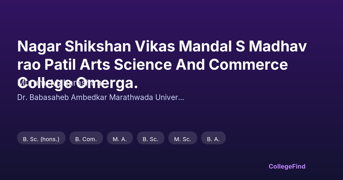 nagar shikshan vikas mandal s madhavrao patil arts science and commerce college omerga.