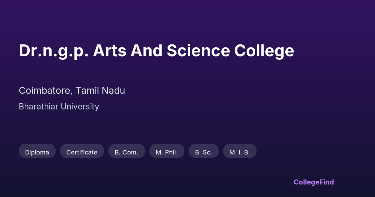dr.n.g.p. arts and science college