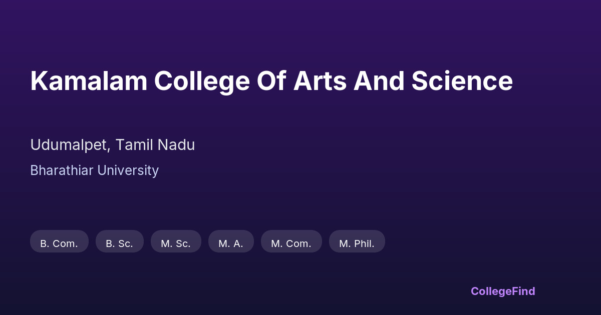 kamalam college of arts and science