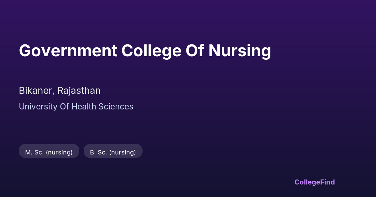 government college of nursing