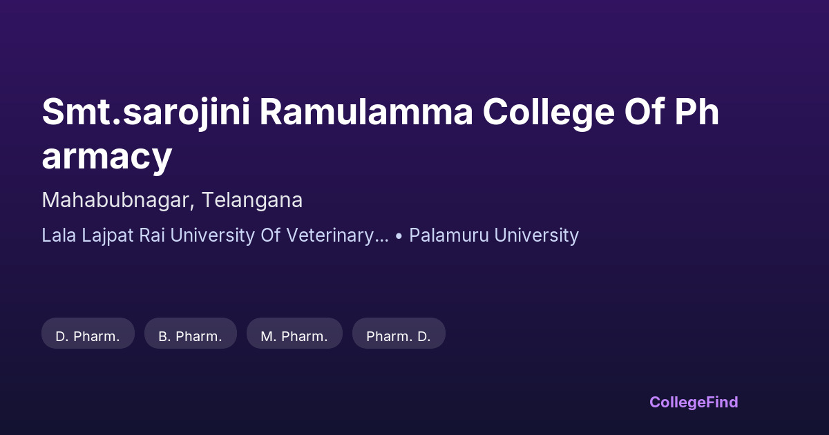 smt.sarojini ramulamma college of pharmacy