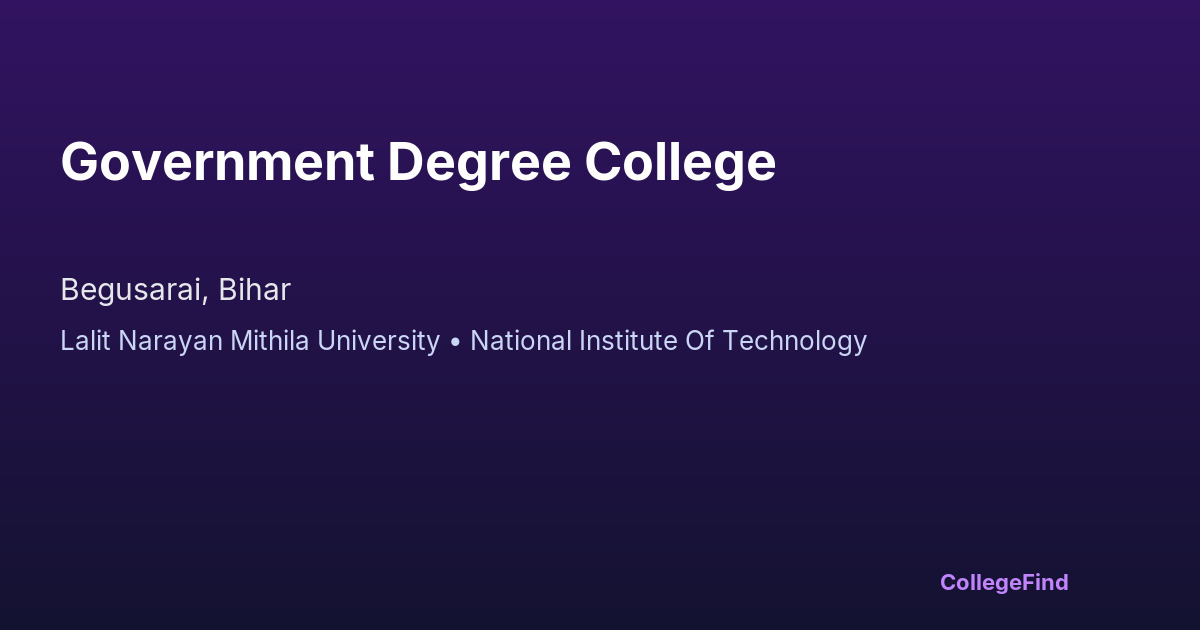 government degree college