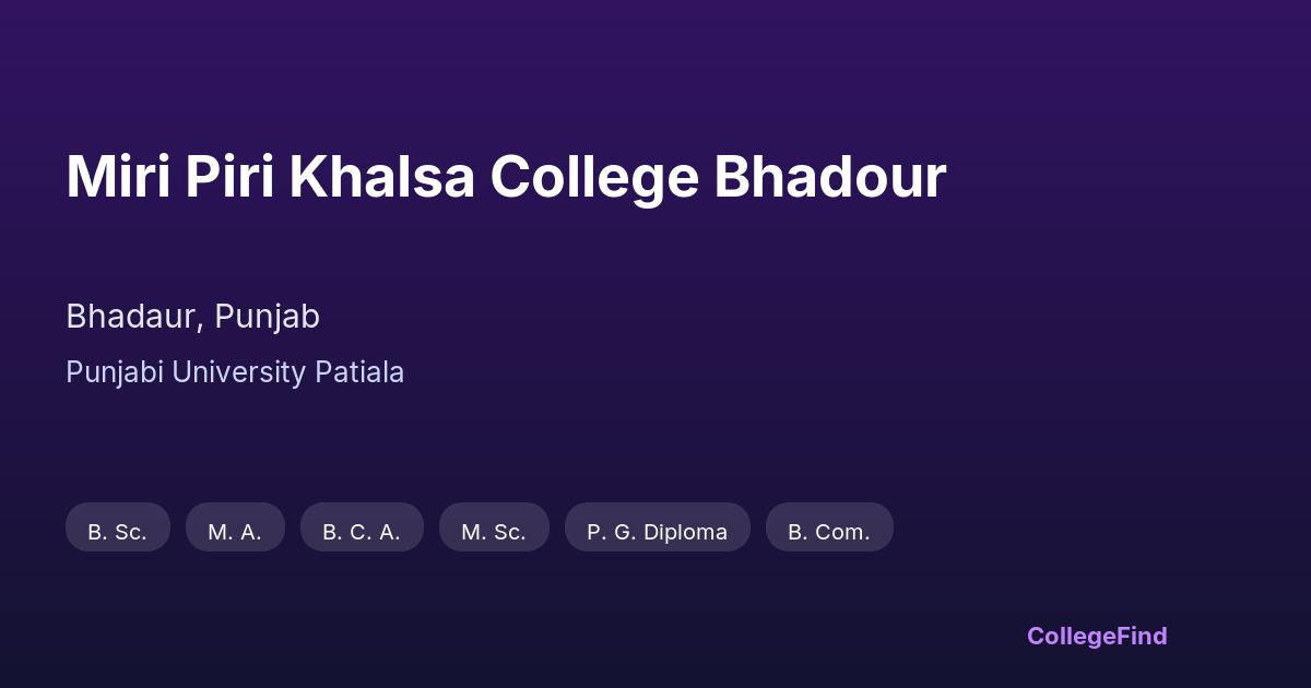 miri piri khalsa college bhadour