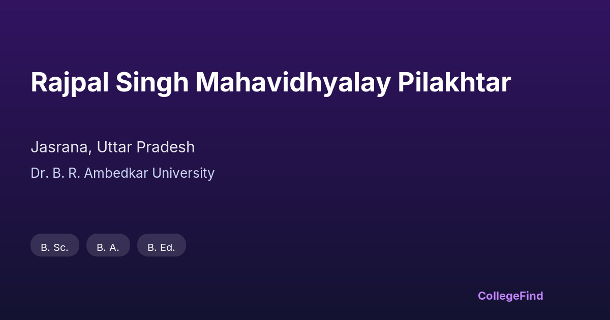 rajpal singh mahavidhyalay pilakhtar