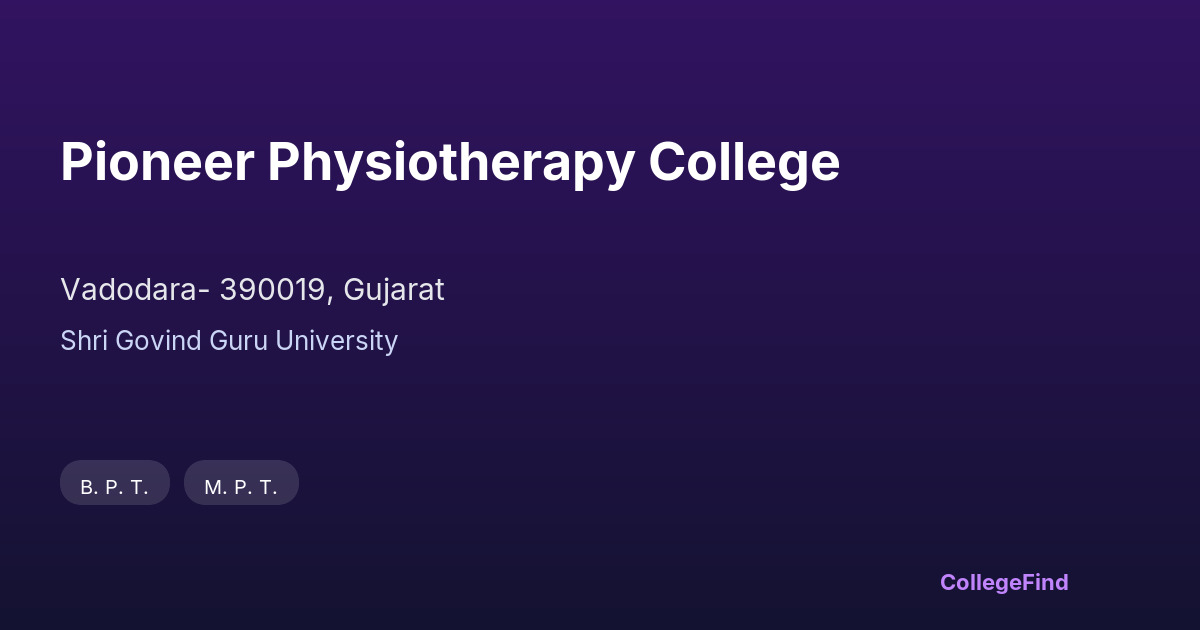 pioneer physiotherapy college
