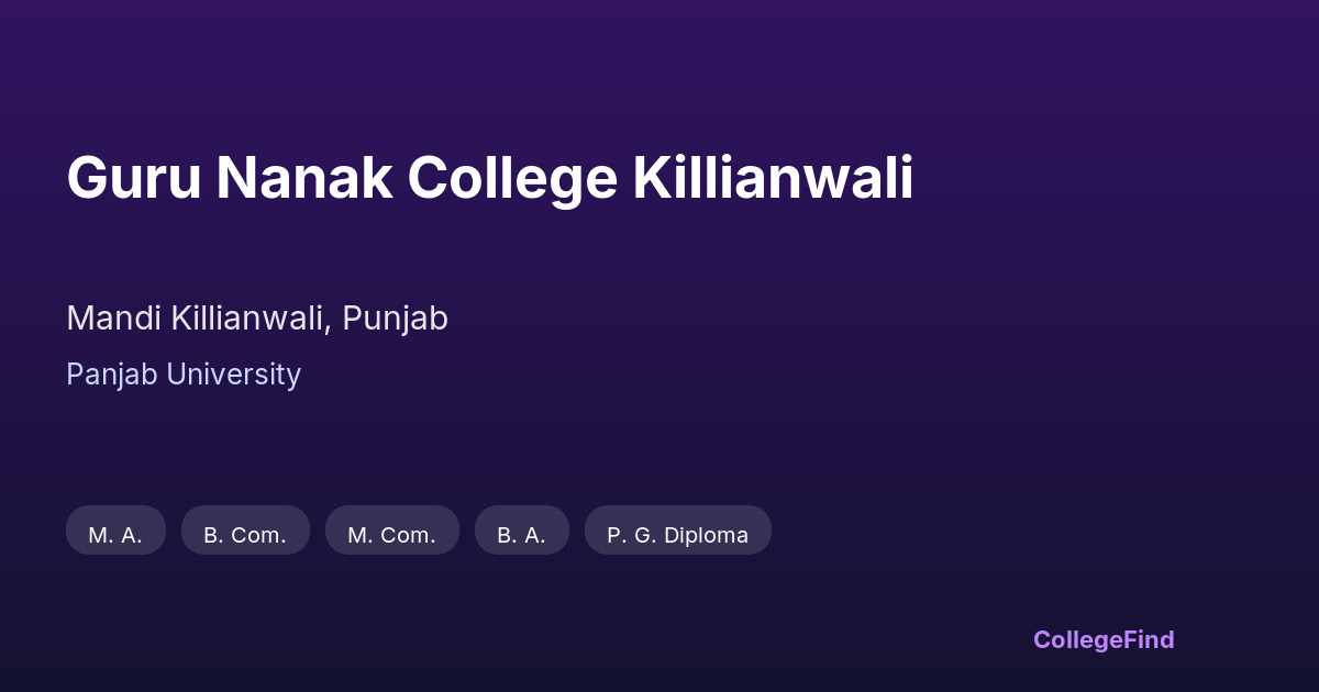 guru nanak college killianwali