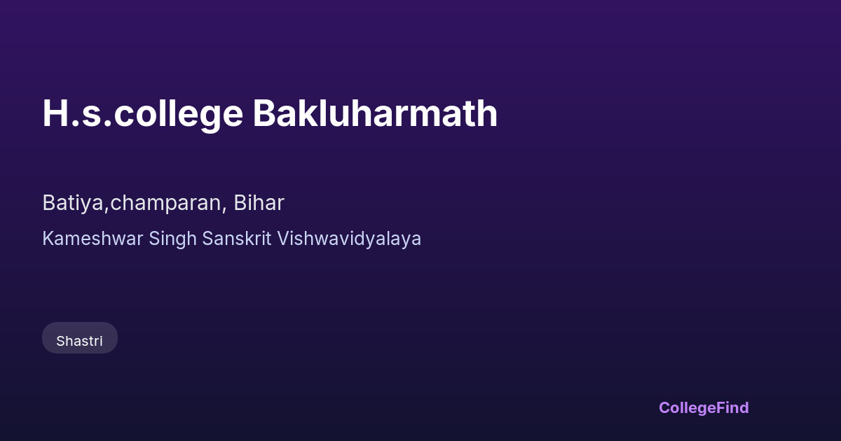 h.s.college bakluharmath