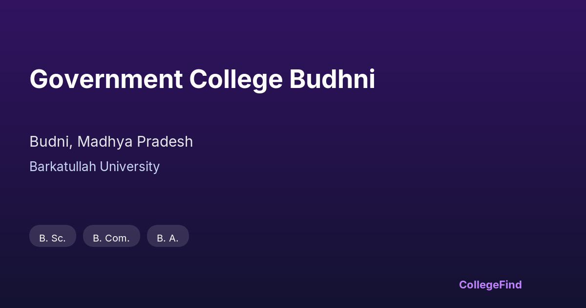 government college budhni