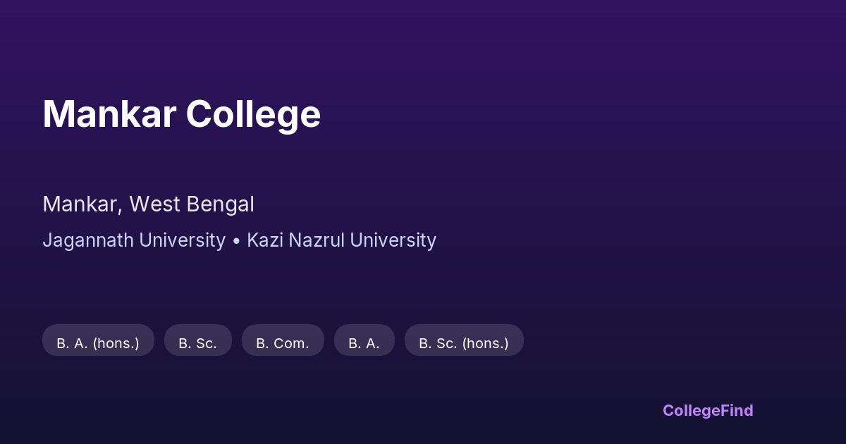 mankar college
