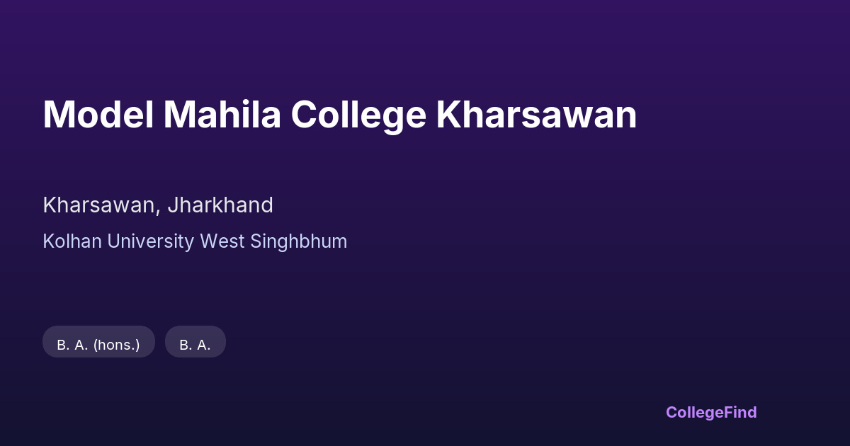 model mahila college kharsawan