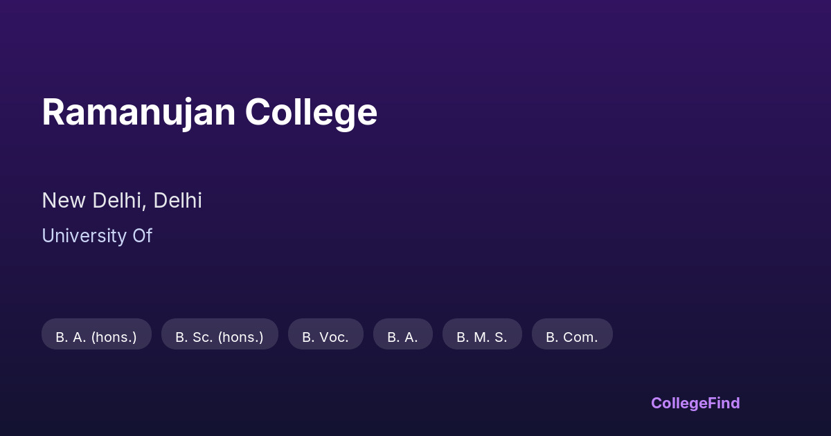ramanujan college