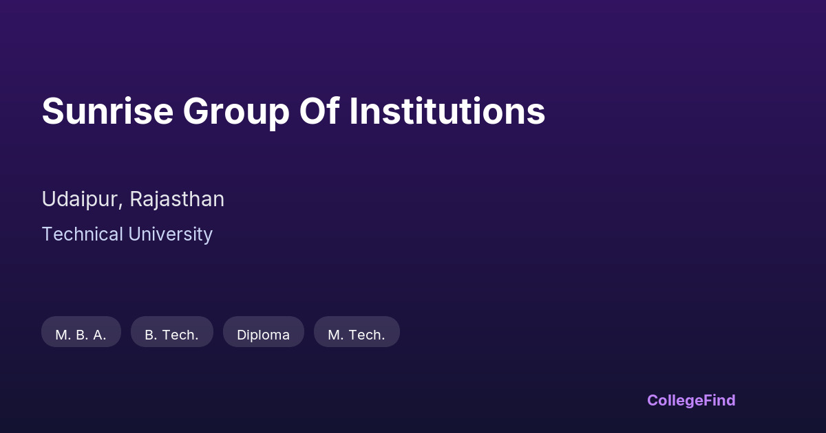 sunrise group of institutions