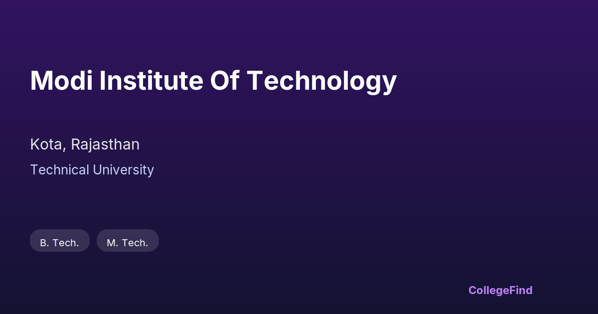 modi institute of technology