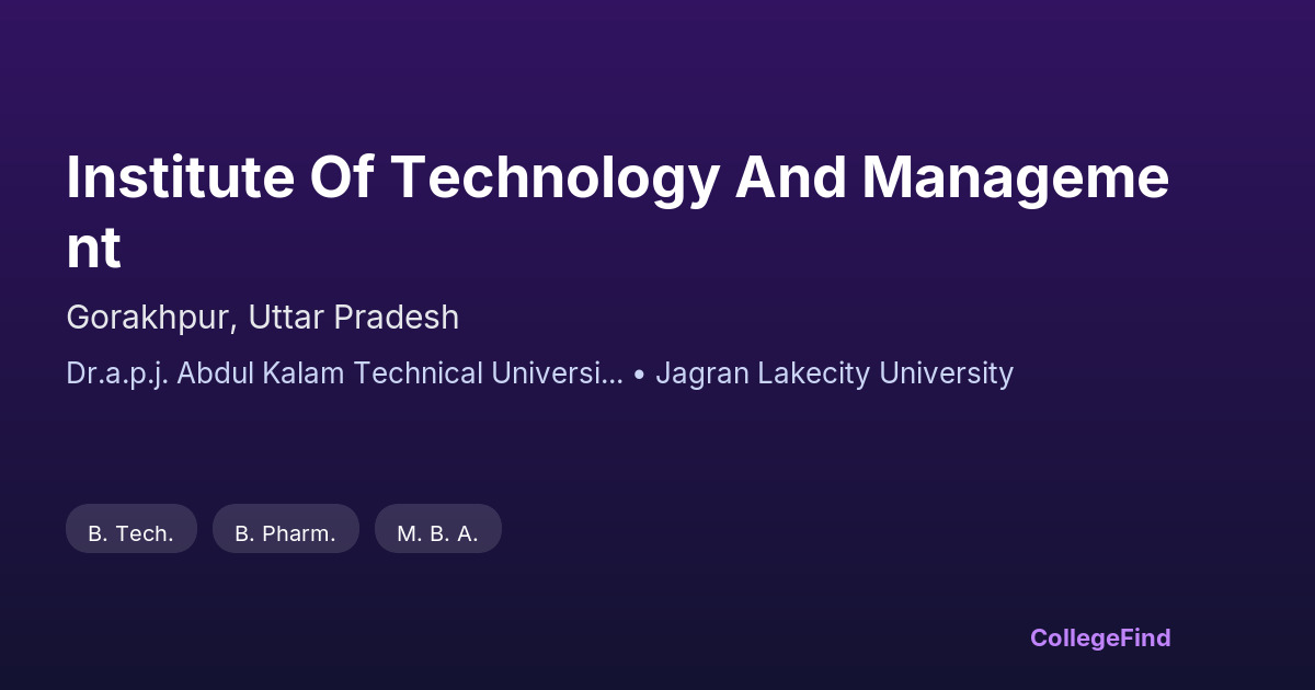 institute of technology and management