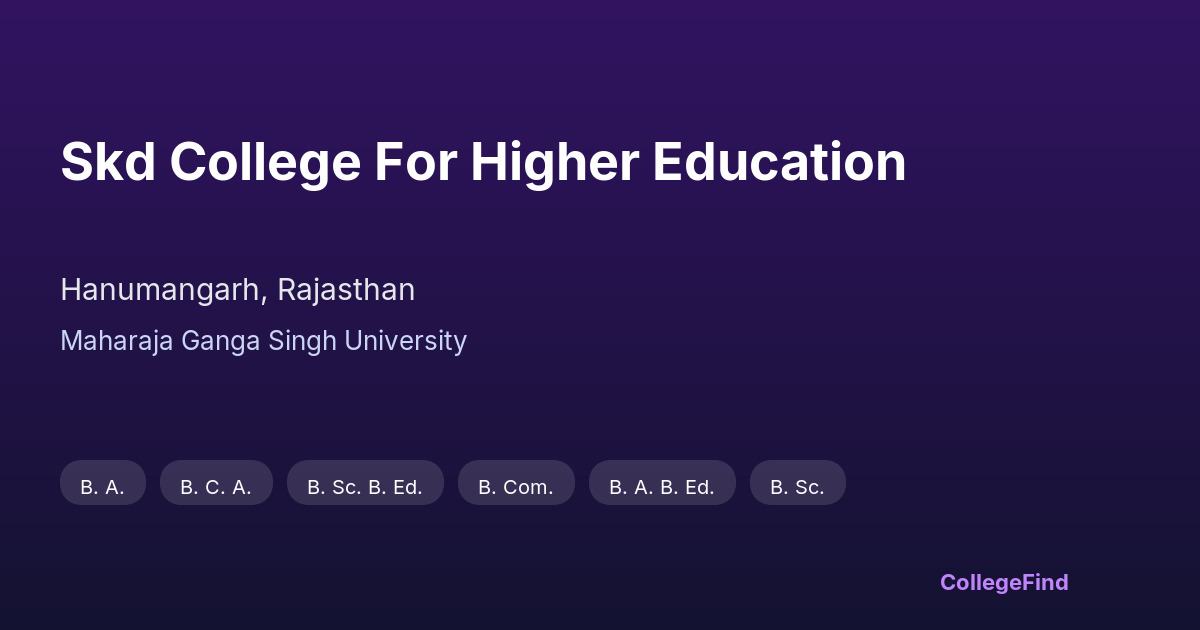 skd college for higher education