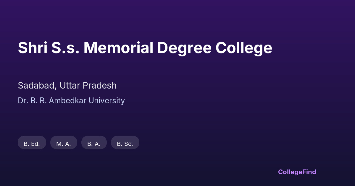 shri s.s. memorial degree college